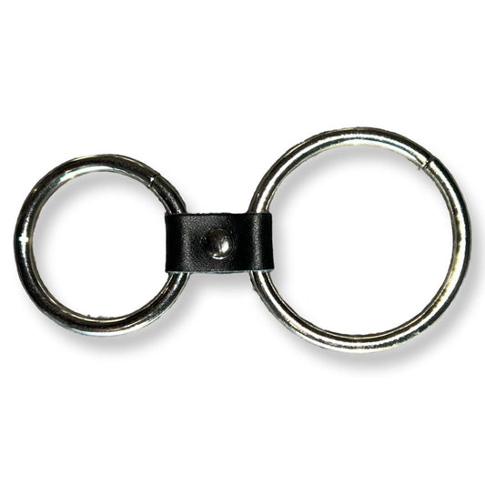 Dubbele Ring Cockring - Metalen Ringen met Lederen Bandje